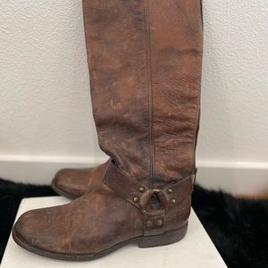 Frye Back Zip Moto Boots